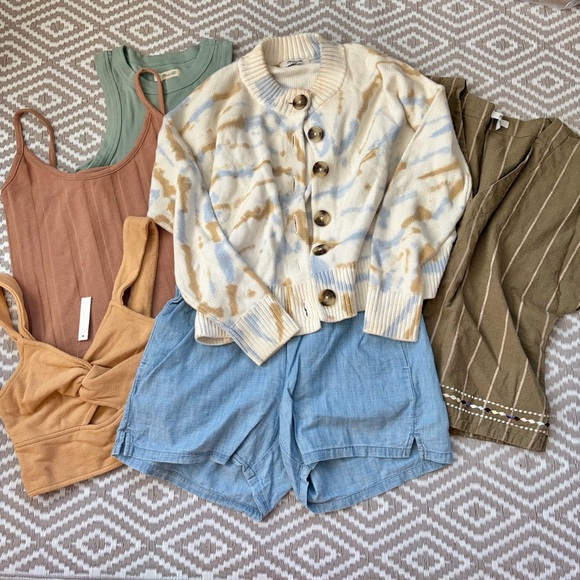 Madewell Sweaters - Madewell XXS/XS Bundle Clothing Cardigan Tan Shorts Six Pieces Lot